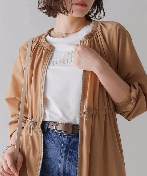 Lame Sagara Embroidery T-Shirt◇Cool-Touch Fabric Logo T-Shirt with Sagara Embroidery