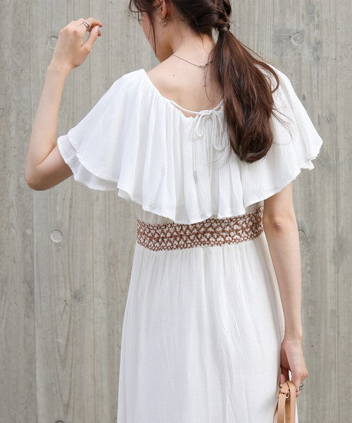 Rayon Crepe Smocking Dress◇Smooth Crepe Fabric in 100% Indian Cotton