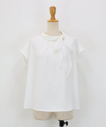 【Sale ended】[2026 New Arrival] Side-Ribbon French-Sleeve Blouse