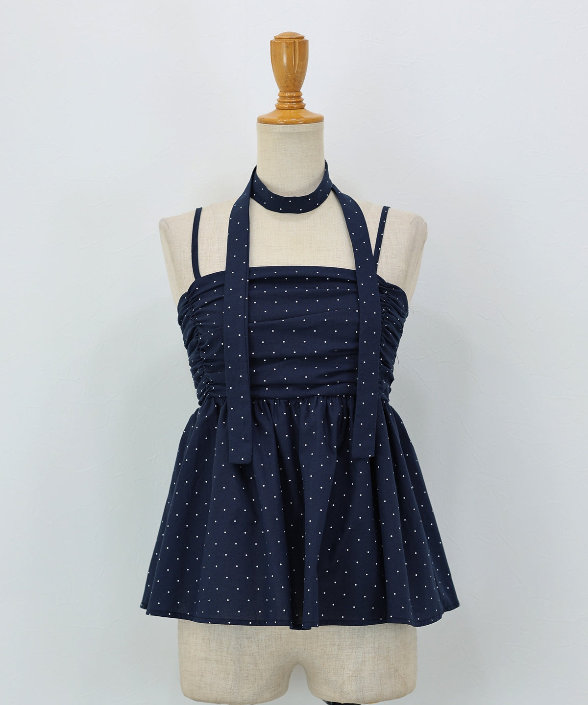 【Sale ended】Peplum Camisole with Ribbon Tie