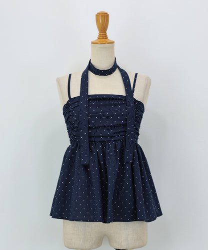 【Sale ended】Peplum Camisole with Ribbon Tie