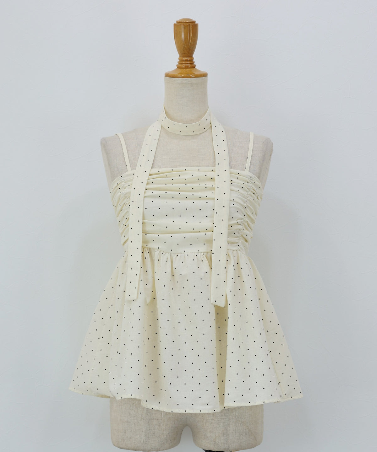 【Sale ended】Peplum Camisole with Ribbon Tie