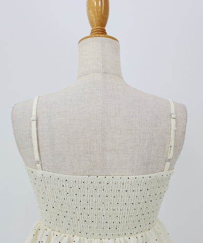 【Sale ended】Peplum Camisole with Ribbon Tie
