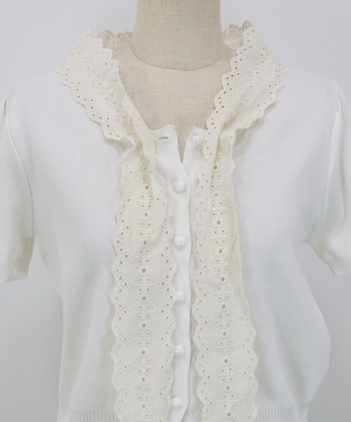 【Sale ended】[2026 New Arrival] Cardigan with Lace Ribbon Detail