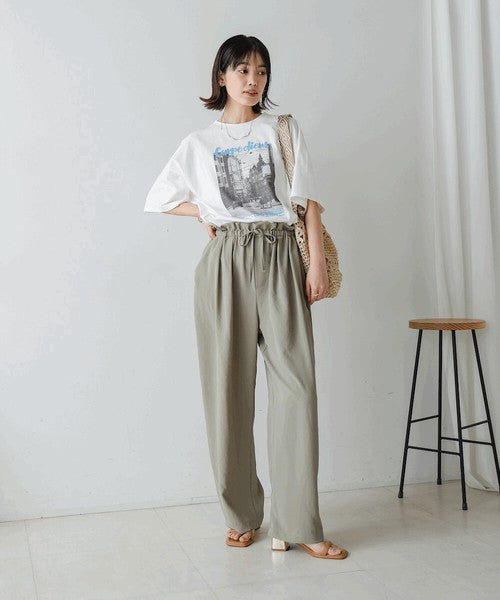 Town Photo Color Logo T-Shirt◇Oversized T-Shirt with Bold Photo Print