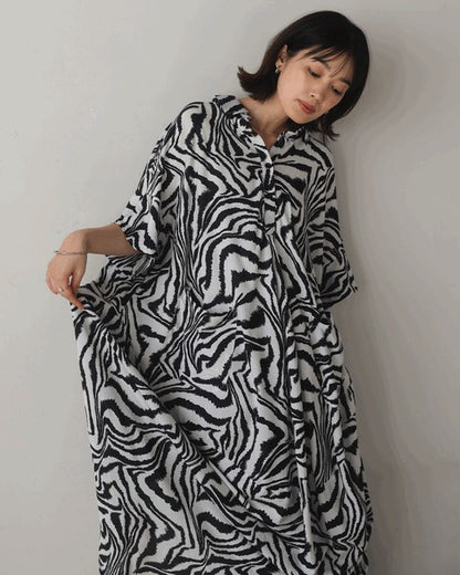 Zebra Print Dress◇Effortlessly Wearable Zebra Print Dress Perfect for Summer