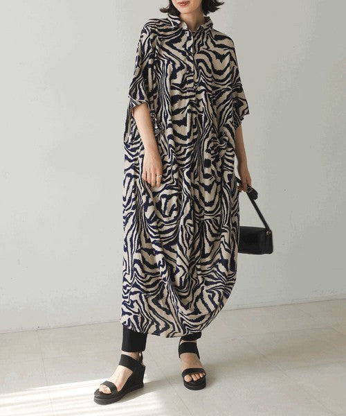 Zebra Print Dress◇Effortlessly Wearable Zebra Print Dress Perfect for Summer