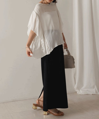 Rayon Crepe Flare Sleeve Blouse◇Rayon Blouse