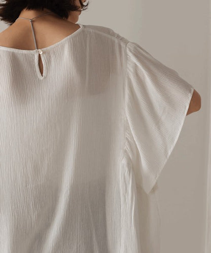 Rayon Crepe Flare Sleeve Blouse◇Rayon Blouse