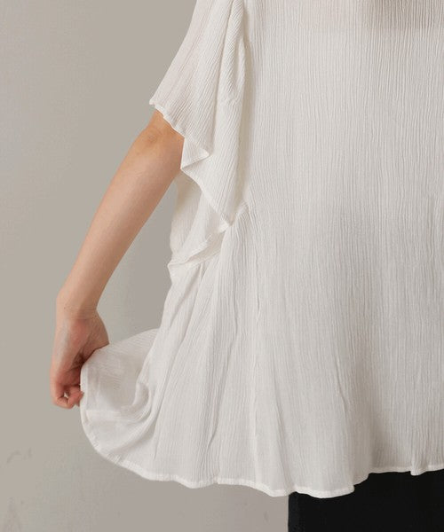 Rayon Crepe Flare Sleeve Blouse◇Rayon Blouse
