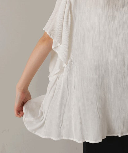 Rayon Crepe Flare Sleeve Blouse◇Rayon Blouse