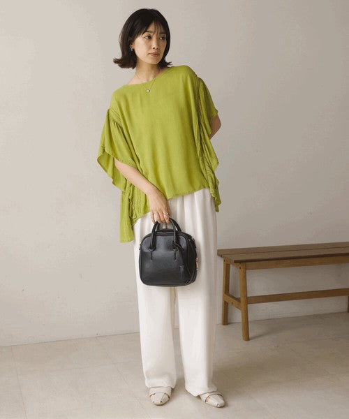 Rayon Crepe Flare Sleeve Blouse◇Rayon Blouse