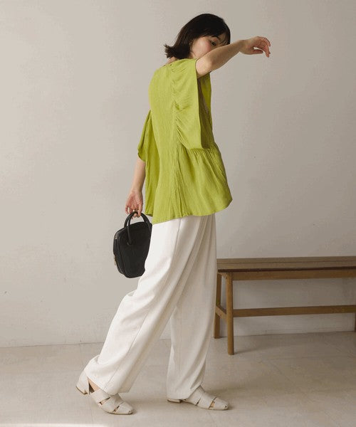 Rayon Crepe Flare Sleeve Blouse◇Rayon Blouse
