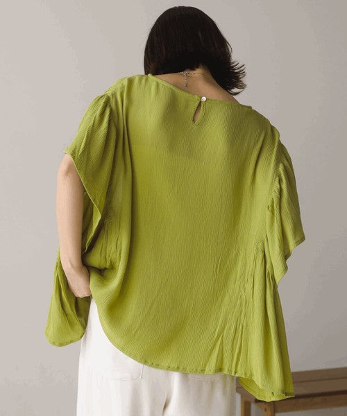 Rayon Crepe Flare Sleeve Blouse◇Rayon Blouse