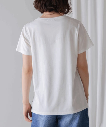 Lame Sagara Embroidery T-Shirt◇Cool-Touch Fabric Logo T-Shirt with Sagara Embroidery