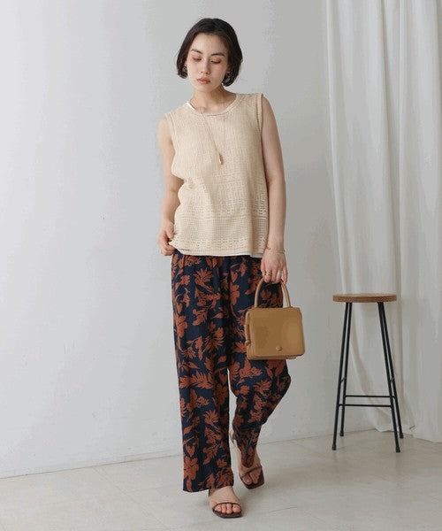 Tank Set Back Ribbon Knit◇Knit and Tank Set Item, Also Great as Separates