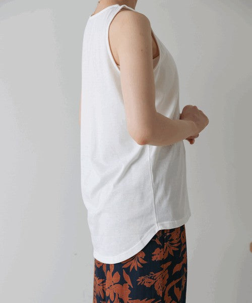 Tank Set Back Ribbon Knit◇Knit and Tank Set Item, Also Great as Separates