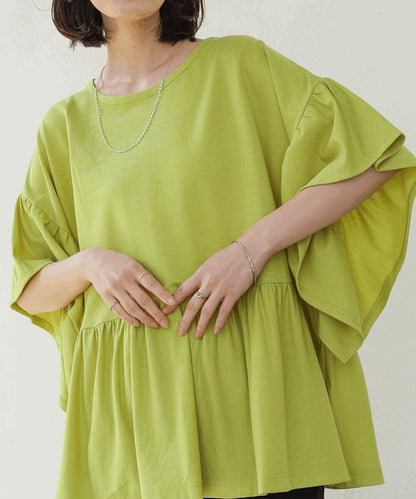 Pique Wide Gather Pullover◇Smooth Dry-Touch Pullover in Pique Fabric