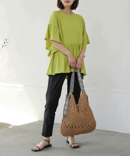 Pique Wide Gather Pullover◇Smooth Dry-Touch Pullover in Pique Fabric