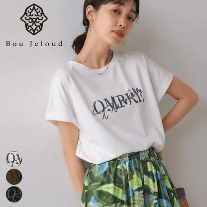 Half Rubber × Embroidery Logo T-Shirt◇Adult Casual T-Shirt with Layered Embroidery and Half Rubber Logo
