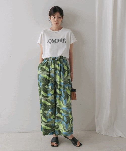Half Rubber × Embroidery Logo T-Shirt◇Adult Casual T-Shirt with Layered Embroidery and Half Rubber Logo