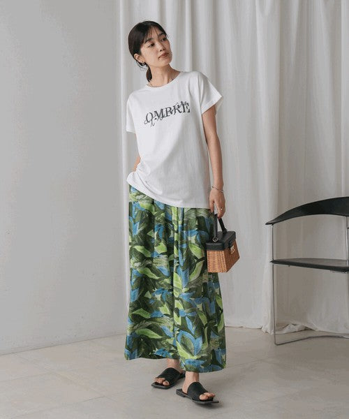 Half Rubber × Embroidery Logo T-Shirt◇Adult Casual T-Shirt with Layered Embroidery and Half Rubber Logo