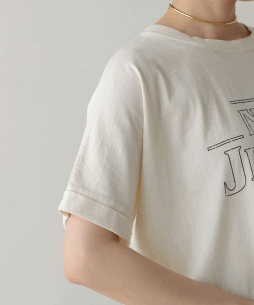 Vintage Print T-Shirt◇Logo T-Shirt with a Distressed Vintage Feel