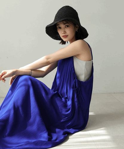 Rayon Crepe Cami Dress◇Feminine Dress with Generous Gathers