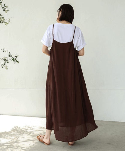 Rayon Crepe Cami Dress◇Feminine Dress with Generous Gathers