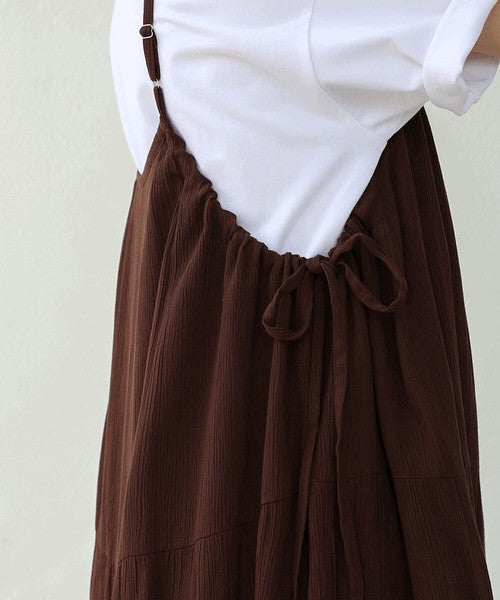Rayon Crepe Cami Dress◇Feminine Dress with Generous Gathers