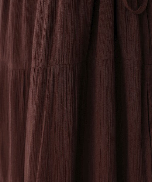 Rayon Crepe Cami Dress◇Feminine Dress with Generous Gathers