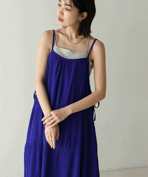 Rayon Crepe Cami Dress◇Feminine Dress with Generous Gathers