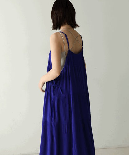 Rayon Crepe Cami Dress◇Feminine Dress with Generous Gathers