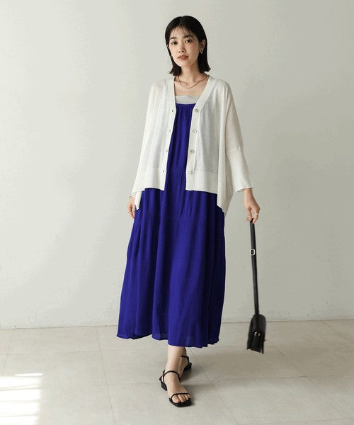 Rayon Crepe Cami Dress◇Feminine Dress with Generous Gathers