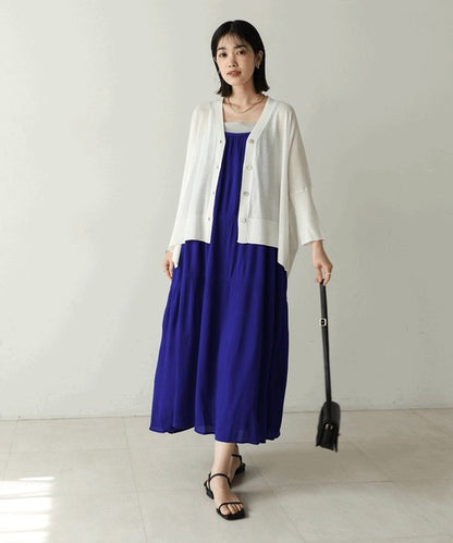 Rayon Crepe Cami Dress◇Feminine Dress with Generous Gathers