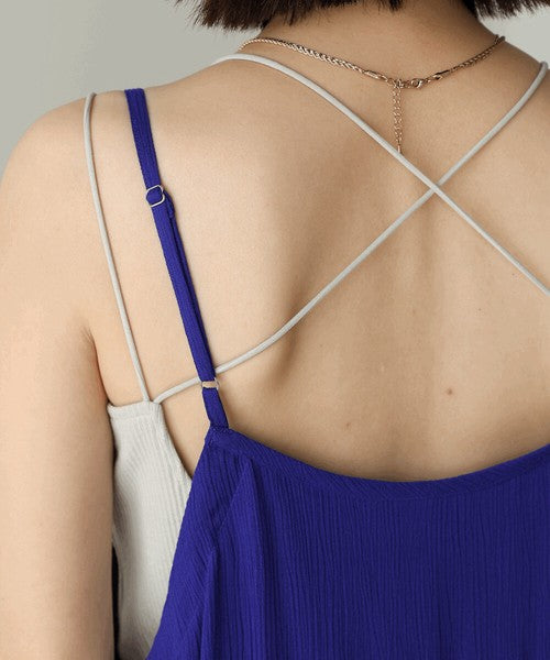 Rayon Crepe Cami Dress◇Feminine Dress with Generous Gathers