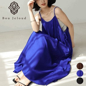 Rayon Crepe Cami Dress◇Feminine Dress with Generous Gathers