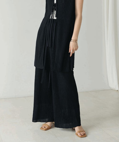Bou Jeloud Wavy Mesh Knit Pants – Lightweight & Breathable Summer Knit