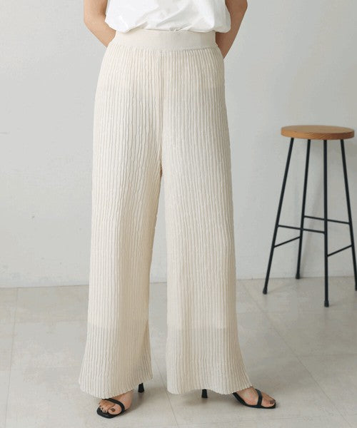 Bou Jeloud Wavy Mesh Knit Pants – Lightweight & Breathable Summer Knit