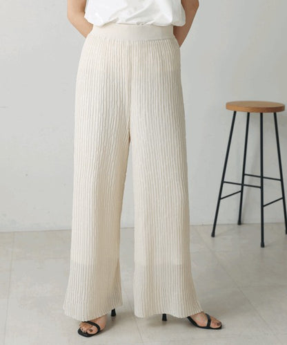 Bou Jeloud Wavy Mesh Knit Pants – Lightweight & Breathable Summer Knit