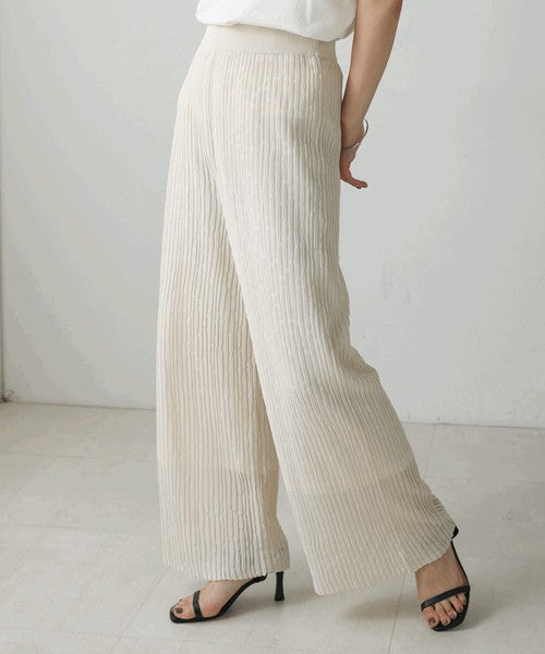 Bou Jeloud Wavy Mesh Knit Pants – Lightweight & Breathable Summer Knit