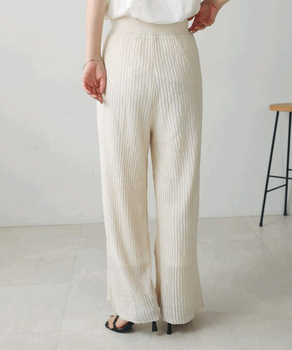 Bou Jeloud Wavy Mesh Knit Pants – Lightweight & Breathable Summer Knit