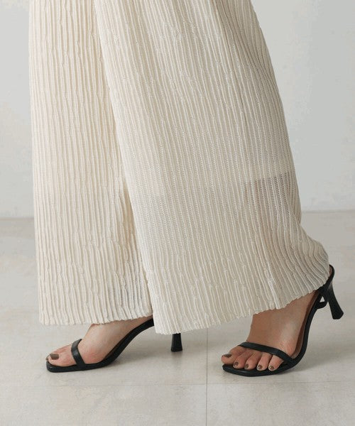 Bou Jeloud Wavy Mesh Knit Pants – Lightweight & Breathable Summer Knit