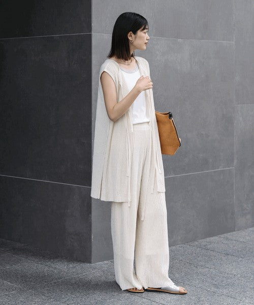 Bou Jeloud Wavy Mesh Knit Pants – Lightweight & Breathable Summer Knit