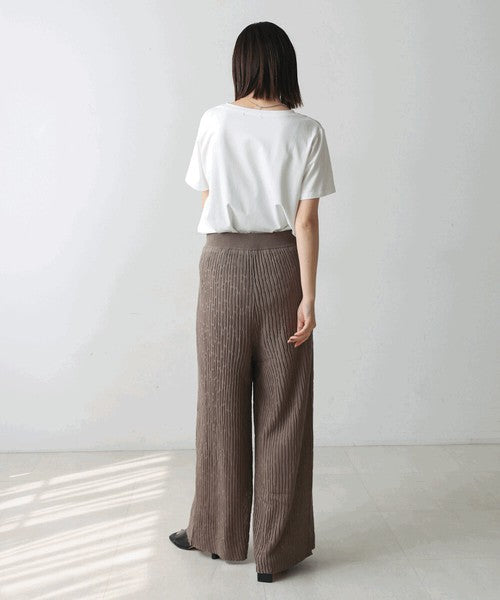 Bou Jeloud Wavy Mesh Knit Pants – Lightweight & Breathable Summer Knit
