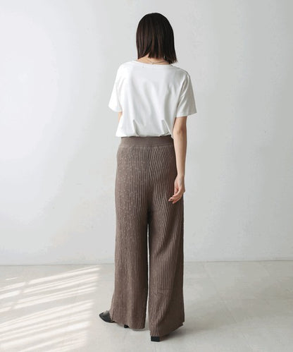 Bou Jeloud Wavy Mesh Knit Pants – Lightweight & Breathable Summer Knit