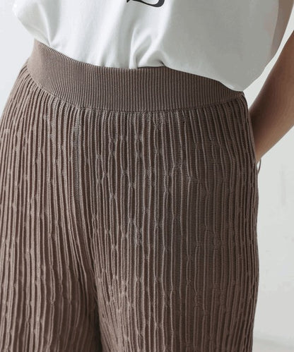 Bou Jeloud Wavy Mesh Knit Pants – Lightweight & Breathable Summer Knit