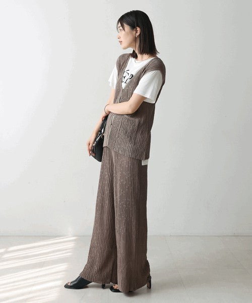 Bou Jeloud Wavy Mesh Knit Pants – Lightweight & Breathable Summer Knit