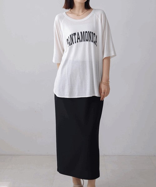 Recycled Poly Jersey Arch Logo T-Shirt◇Soft T-Shirt with Arch Logo Detail