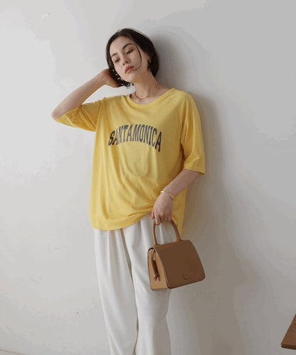 Recycled Poly Jersey Arch Logo T-Shirt◇Soft T-Shirt with Arch Logo Detail